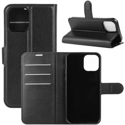 Mobigear Classic iPhone 12 Pro Hülle Klapphülle Geldbörse - Schwarz