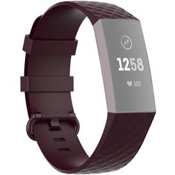 Mobigear Cross Silikon Fitbit Charge 3 Armband Dornschließe - Weinrot