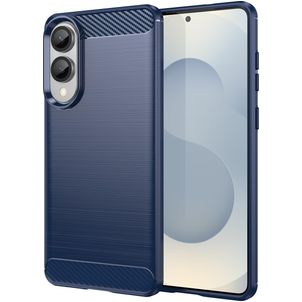 Mobigear Brushed Slim Samsung Galaxy S25 Edge Hülle Flexibles TPU Backcover - Blau