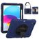 Mobigear SureGrip iPad 10 (2022) Hülle Kunststoff,Silikon Backcover + Stifthalter + Schulterträger + Ständer - Schwarz / Blau