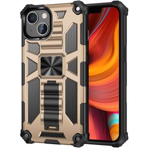Mobigear Armor Stand iPhone 13 Hülle Hardcase Backcover Stoßfest mit Ständer - Gold
