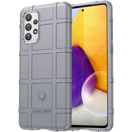 Mobigear Rugged Shield Samsung Galaxy A73 Hülle Flexibles TPU Backcover Stoßfest - Grau