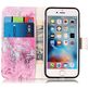 Mobigear Marble iPhone SE (2020) Hülle Klapphülle Geldbörse - Pink