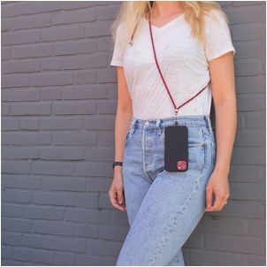 Mobigear Lanyard Universal-Handykette einstellbar - Rot
