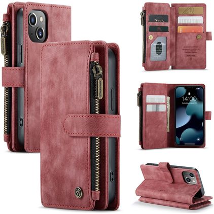 CaseMe C30 iPhone 13 Mini Klapphülle Portemonnaie - Rot