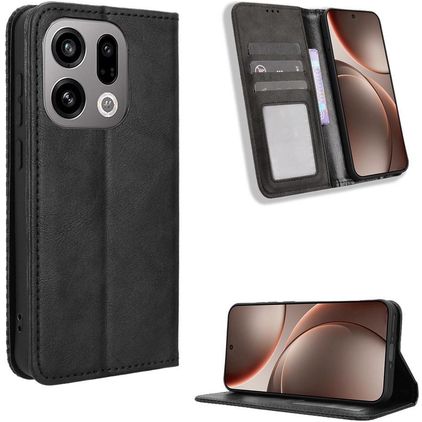 Mobigear Sensation OPPO Find X9 Hülle Klapphülle Geldbörse - Schwarz