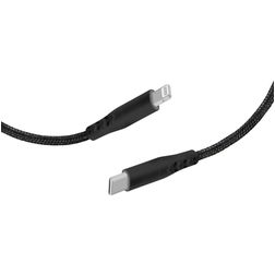 Mobiparts Braided USB-C auf Apple Lightning MFI Kabel 1 Meter - Schwarz