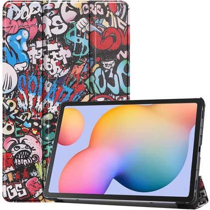 Mobigear Tri-Fold Samsung Galaxy Tab S6 Lite Hülle Klapphülle - Graffiti