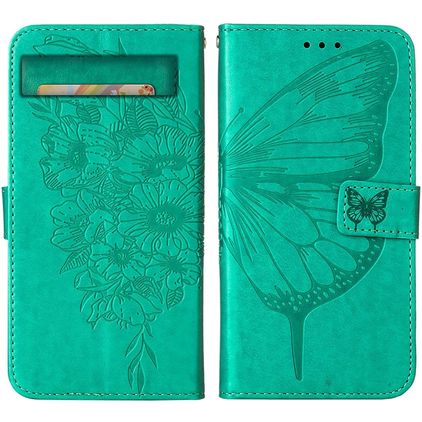 Mobigear Butterfly Google Pixel 7a Hülle Klapphülle Geldbörse - Grün
