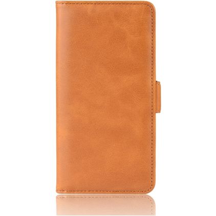 Mobigear Slim Magnet LG K50s Hülle Klapphülle Geldbörse - Cognac