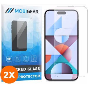 Mobigear iPhone 15 Plus Panzerglas Gehärtetes Glas Displayschutz - Hüllenfreundlich (2er Pack)