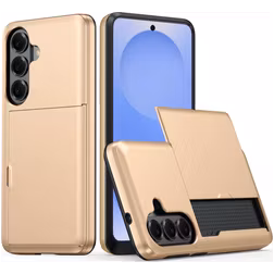 Mobigear Card Samsung Galaxy S26 Hülle Hardcase Backcover Stoßfest mit Kartenhalter - Gold