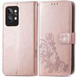 Mobigear Clover Realme GT2 Pro Hülle Klapphülle Geldbörse - Roségold