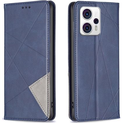 Mobigear Rhombus Slim Motorola Moto G53 5G Hülle Klapphülle - Blau