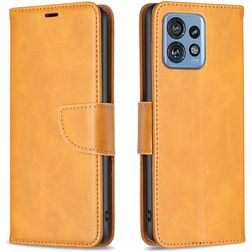 Mobigear Excellent Motorola Edge 40 Pro Klapphülle Portemonnaie - Cognac