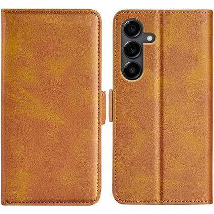 Mobigear Slim Magnet Samsung Galaxy S25 FE Hülle Klapphülle Geldbörse - Cognac