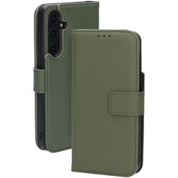 Mobiparts Samsung Galaxy A35 Hülle Echtes Leder Klapphülle Geldbörse - Grün