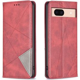 Mobigear Rhombus Slim Google Pixel 8a Hülle Klapphülle - Rot