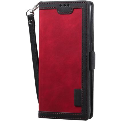 Mobigear Two Tone Huawei P40 Hülle Klapphülle Geldbörse - Schwarz / Rot