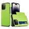 Mobigear Card iPhone 15 Pro Max Hülle Hardcase Backcover Stoßfest mit Kartenhalter - Grün