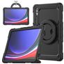 Mobigear RingGuard Samsung Galaxy Tab S10 Ultra Hülle Kunststoff,Silikon Backcover + Stifthalter + Schulterträger + Ständer - Schwarz