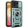 Mobigear Armor Ring Cam Slide Motorola Edge 40 Pro Hülle Hardcase Backcover Stoßfest mit Ringhalter und Kamera Slider - Grün