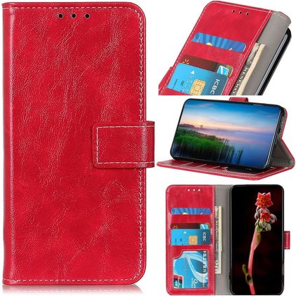 Mobigear Basic OnePlus 10T Hülle Klapphülle Geldbörse - Rot