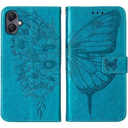 Mobigear Butterfly Samsung Galaxy A05 Hülle Klapphülle Geldbörse - Blau
