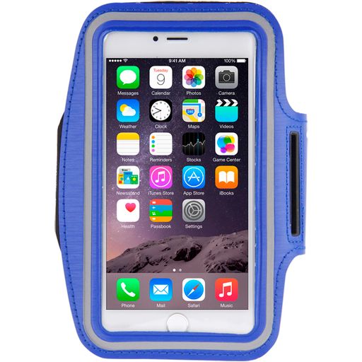 Mobigear Handyhalterung Joggen iPhone 8 Plus Sporthülle Neopren Sportarmband - Dunkelblau