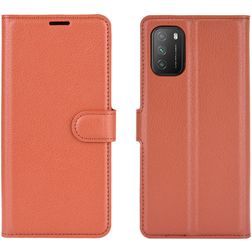 Mobigear Classic POCO M3 Hülle Klapphülle Geldbörse - Cognac