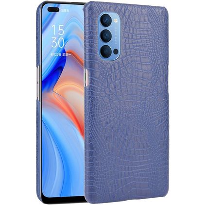 Mobigear Croco OPPO Reno 4 Hülle Hardcase Backcover - Blau