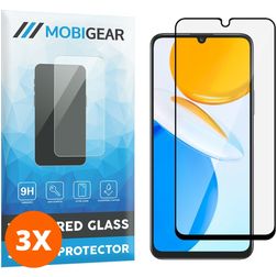Mobigear Premium HONOR X7 Panzerglas Gehärtetes Glas Displayschutz - Hüllenfreundlich - Schwarz (3er Pack)