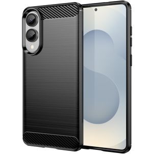 Mobigear Brushed Slim Samsung Galaxy S25 Edge Hülle Flexibles TPU Backcover - Schwarz