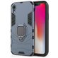 Mobigear Armor Ring iPhone XR Hülle Hardcase Backcover Stoßfest mit Ringhalter - Blau