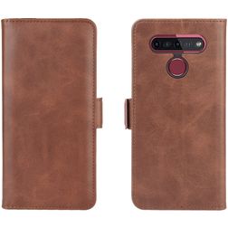 Mobigear Slim Magnet LG K51s Hülle Klapphülle Geldbörse - Braun