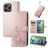 Mobigear Clover iPhone 15 Pro Hülle Klapphülle Geldbörse - Roségold