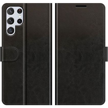 Mobigear Wallet Samsung Galaxy S22 Ultra Klapphülle Portemonnaie - Schwarz