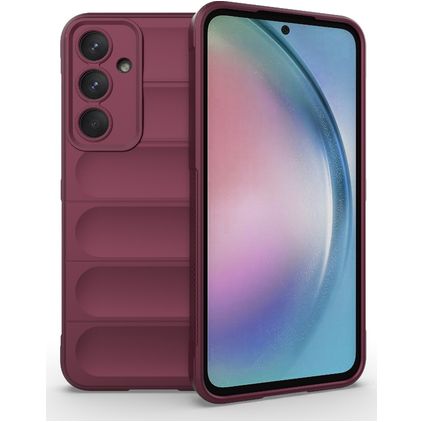 Mobigear Bumpy Samsung Galaxy A55 Hülle Flexibles TPU Backcover - Rot