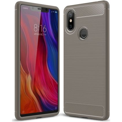 Mobigear Brushed Slim Xiaomi Mi 8 SE Hülle Flexibles TPU Backcover - Grau