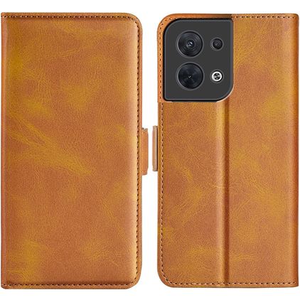 Mobigear Slim Magnet OPPO Reno 8 5G Klapphülle Portemonnaie - Cognac