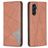Mobigear Rhombus Slim Samsung Galaxy A55 Hülle Klapphülle - Braun