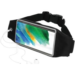 Mobiparts Comfort Fit Belt Handyhalterung Joggen Samsung Galaxy S21 FE Sporthülle Neopren Gürtel - Schwarz