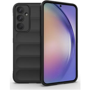 Mobigear Bumpy Samsung Galaxy A35 Hülle Flexibles TPU Backcover - Schwarz