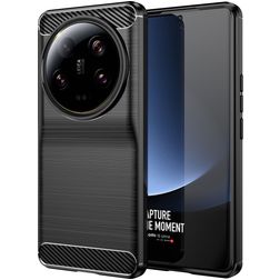 Mobigear Brushed Slim Xiaomi 13 Ultra Hülle Flexibles TPU Backcover - Schwarz