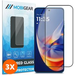 Mobigear Premium Motorola Edge 50 Neo Panzerglas Gehärtetes Glas Displayschutz - Hüllenfreundlich (3er Pack)