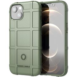 Mobigear Rugged Shield iPhone 13 Mini Hülle Flexibles TPU Backcover Stoßfest - Grün