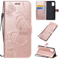 Mobigear Butterfly Samsung Galaxy A51 5G Klapphülle Portemonnaie - Roségold