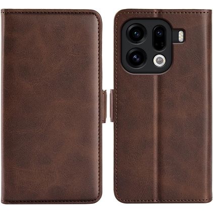 Mobigear Slim Magnet OPPO Find X9 Pro Hülle Klapphülle Geldbörse - Braun