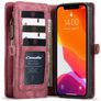 Caseme 008 iPhone 12 Pro Hülle Abnehmbare 2in1 Klapphülle Geldbörse - Rot
