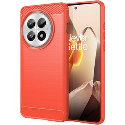 Mobigear Brushed Slim OnePlus 13 Hülle Flexibles TPU Backcover - Rot